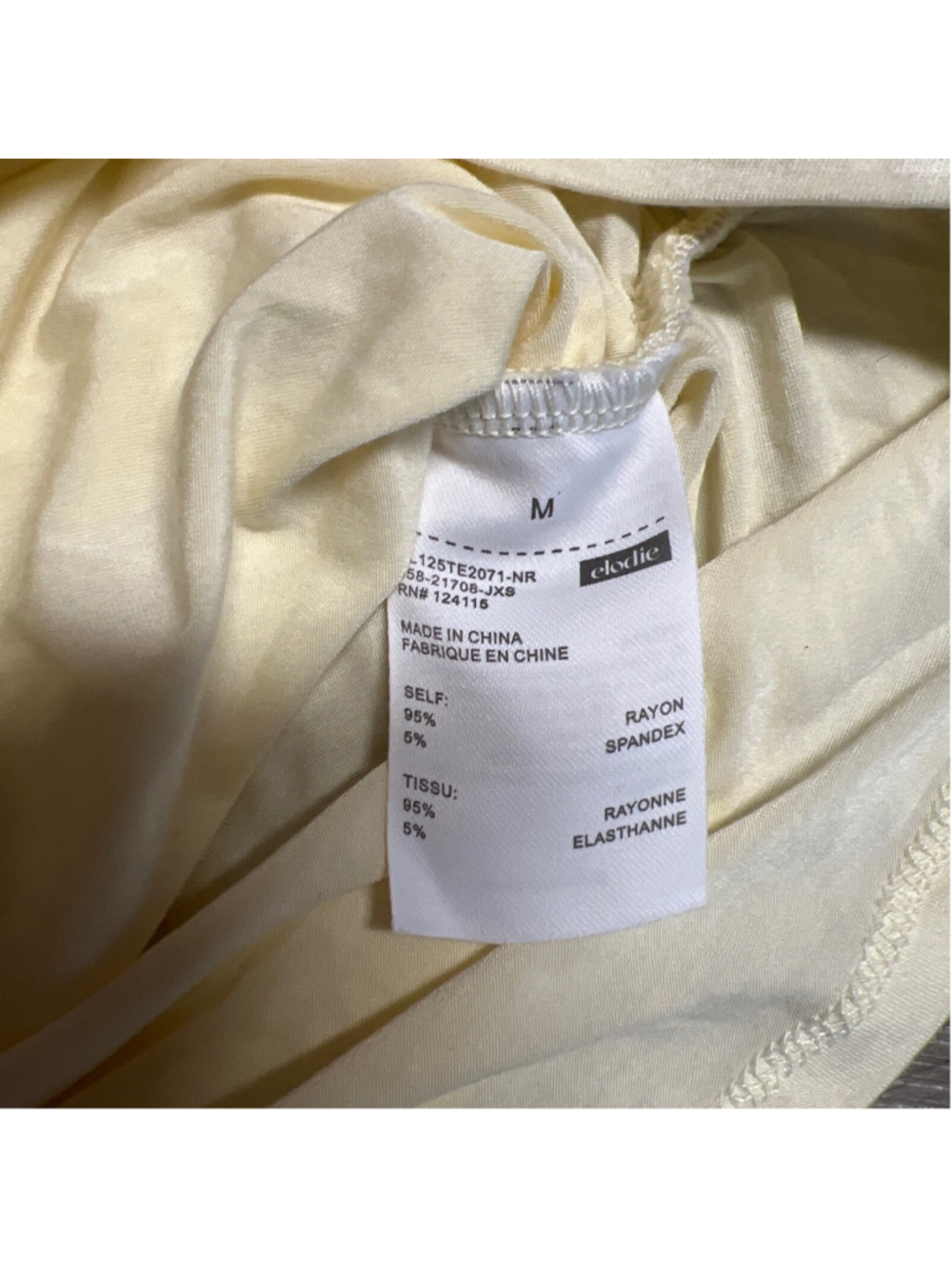 Elodie Short Sleeve Ruched Off-Shoulder Asymmetric Tee Top Yellow Size Medium - Picture 6 of 7